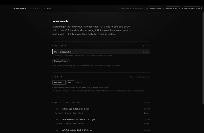 ModGuard – screenshot 1