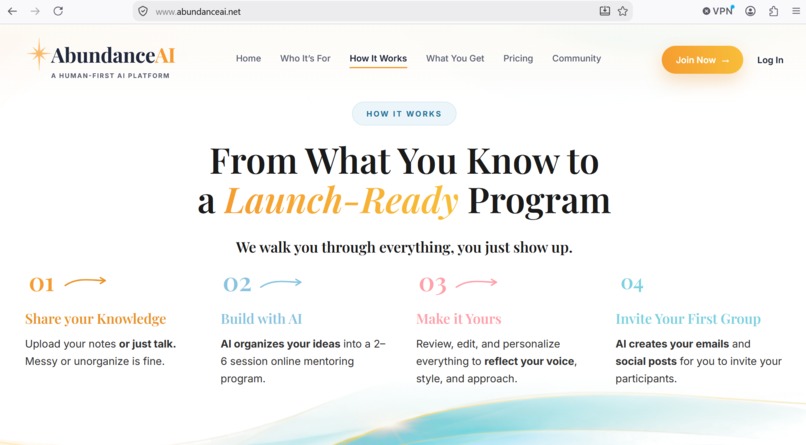 AbundanceAI.net - A Human-First AI Platform – screenshot 3
