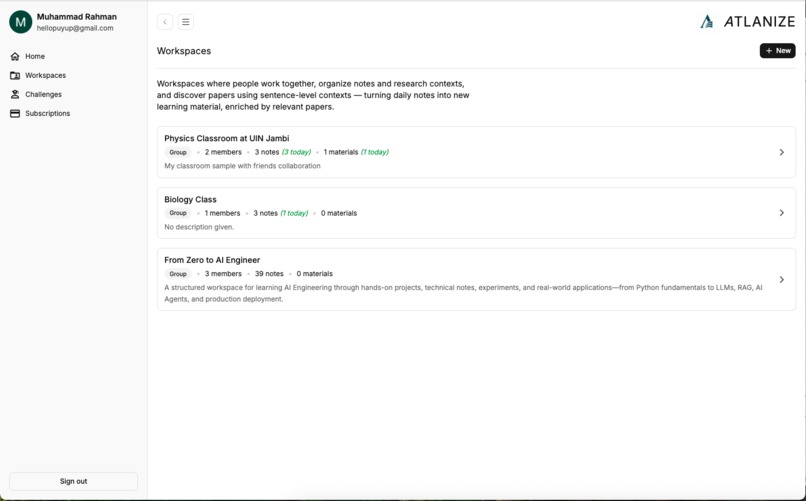 ATLANIZE - Sifting Research Papers Challenging Curiosity – screenshot 3