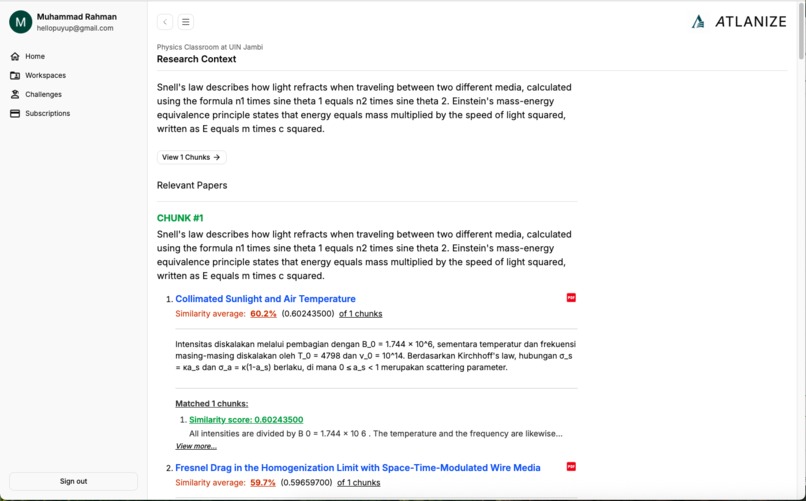 ATLANIZE - Sifting Research Papers Challenging Curiosity – screenshot 9