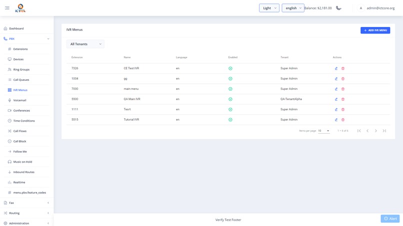 ICTPbx – screenshot 2