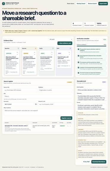 Evidence Sprint Board – screenshot 2
