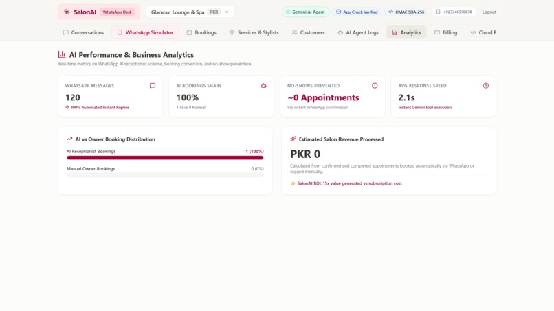 SalonAI - WhatsApp Bookings Dashboard – screenshot 6