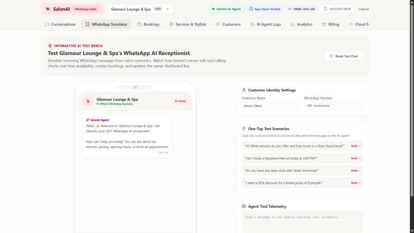 SalonAI - WhatsApp Bookings Dashboard – screenshot 12