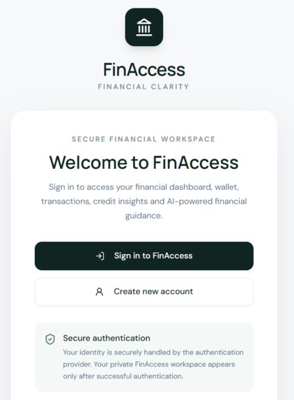 FinAccess — AI-Powered Financial Access for Everyone – screenshot 1