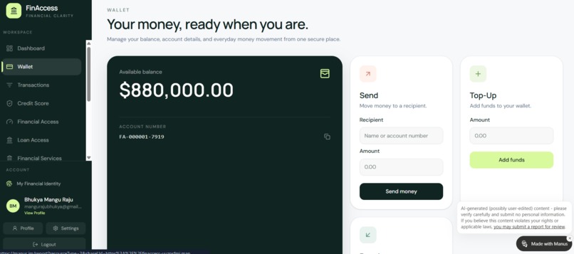 FinAccess — AI-Powered Financial Access for Everyone – screenshot 4