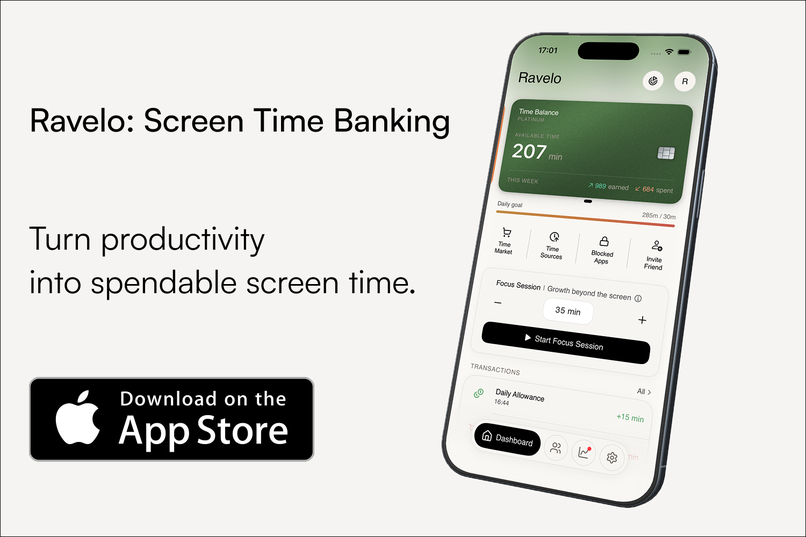 Ravelo: Screen Time Banking – screenshot 1