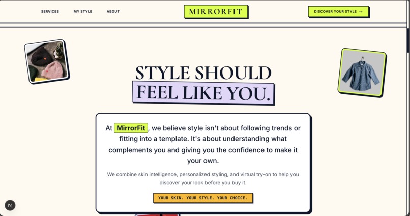 **MirrorFit** – screenshot 1