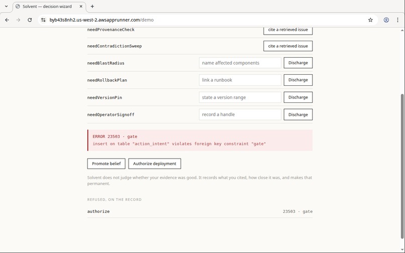 Solvent — Persistent Memory for Agentic Authority – screenshot 4