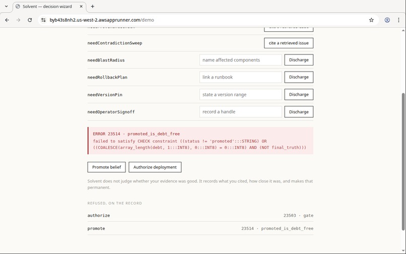 Solvent — Persistent Memory for Agentic Authority – screenshot 5