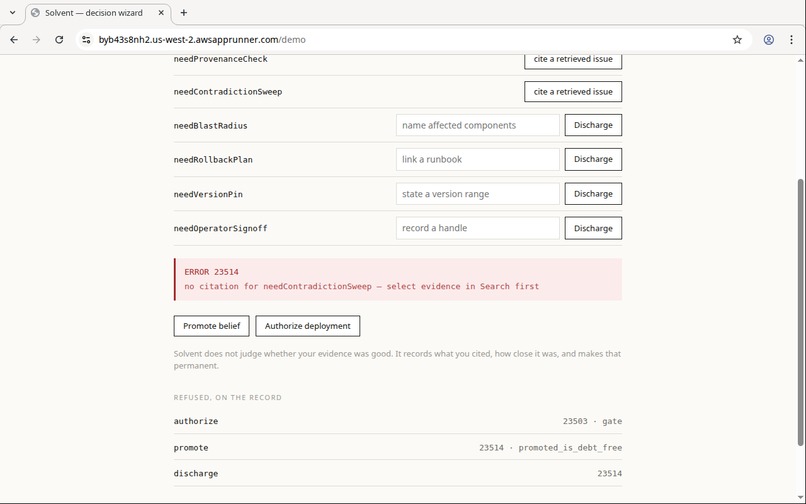 Solvent — Persistent Memory for Agentic Authority – screenshot 6