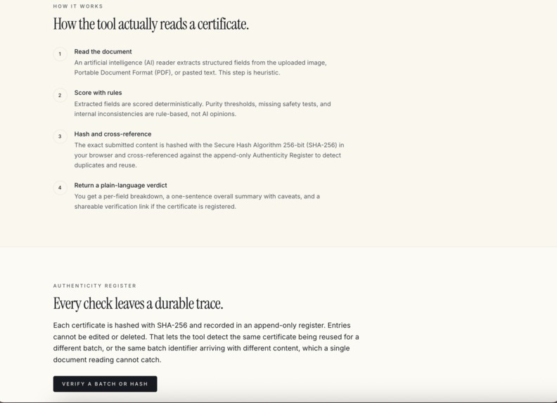 Peptide Certificate Checker – screenshot 5