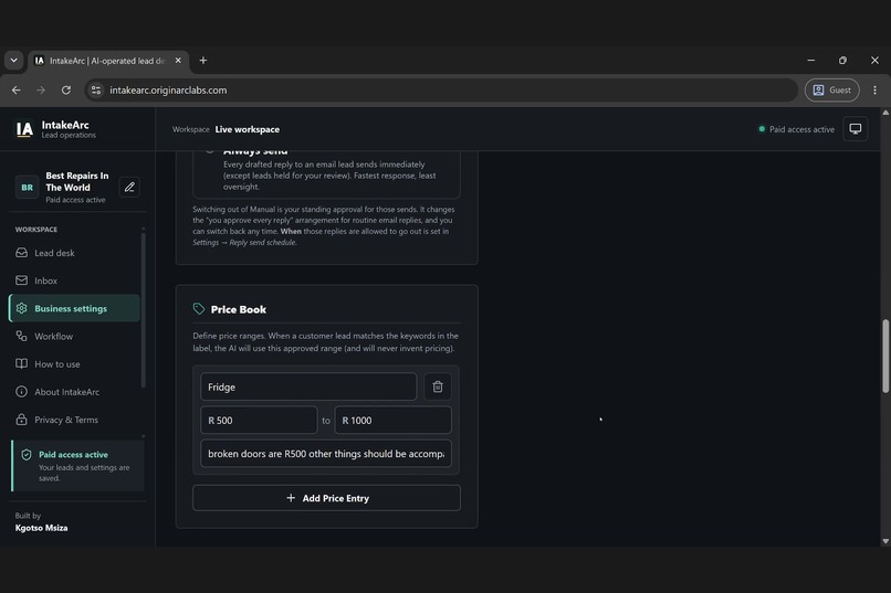 IntakeArc – screenshot 2