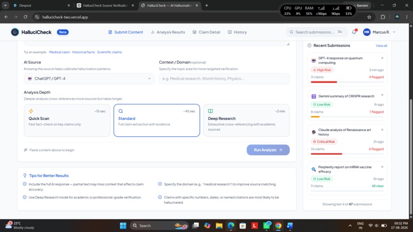 HalluciCheck – screenshot 1