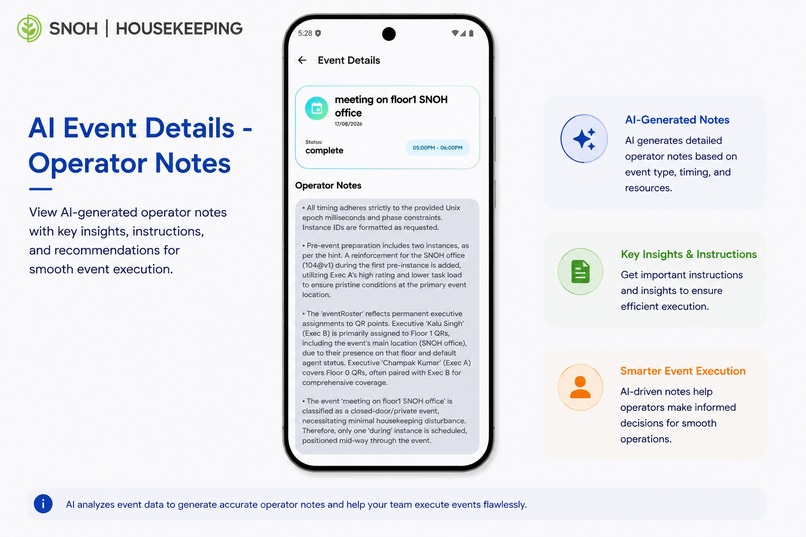 SNOH Housekeeping: From Checklists to AI Operations – screenshot 5