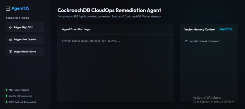 AgentOS: Autonomous SRE Dashboard – screenshot 1