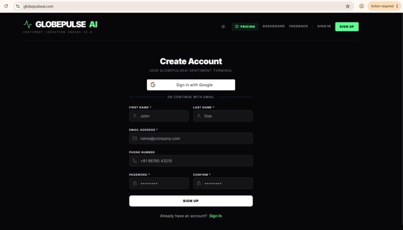 GlobePulse AI – screenshot 1