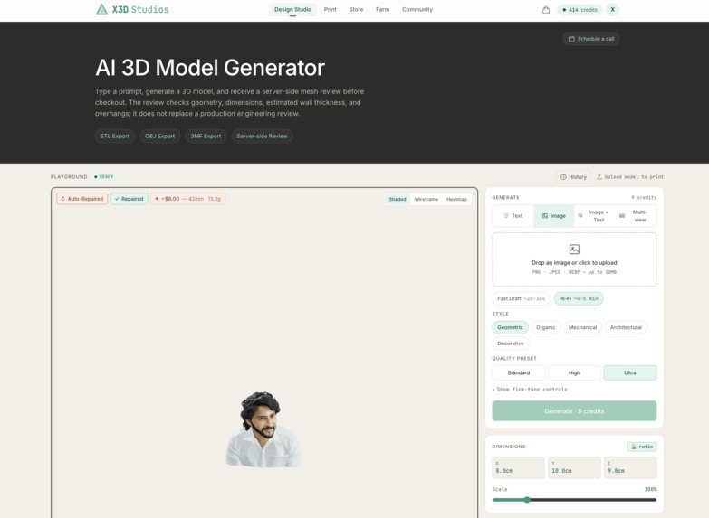 X3D Studios - Prompt to Real Product as Service – screenshot 1