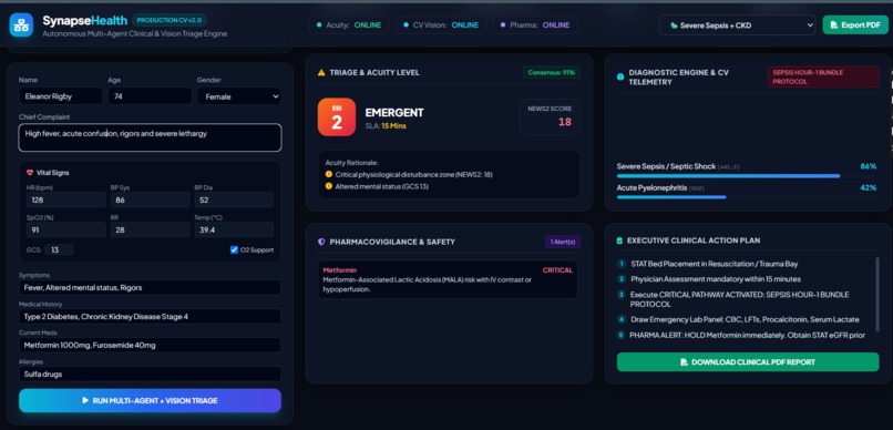 SynapseHealth: Autonomous Clinical Triage Engine – screenshot 1