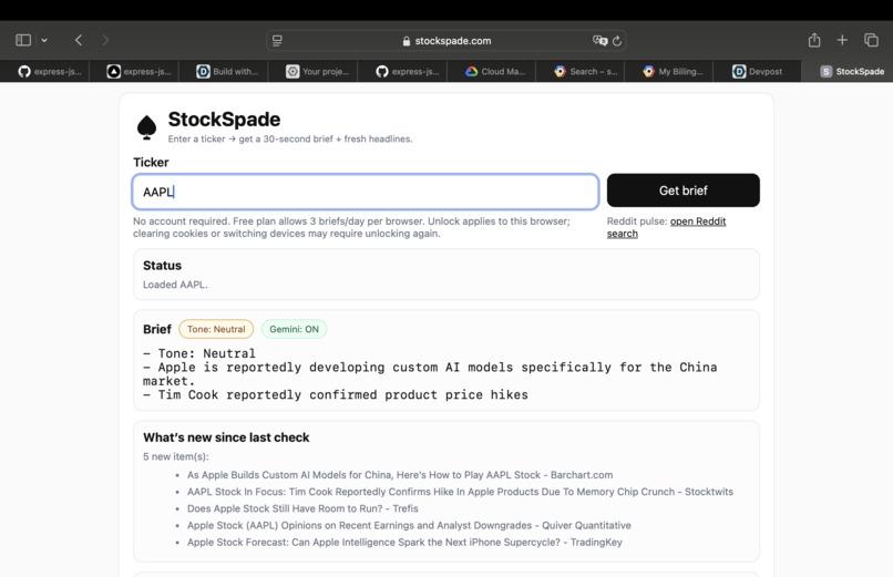 StockSpade.com – screenshot 1