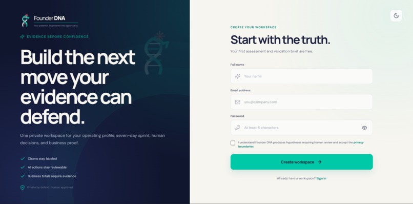 FounderDNA – screenshot 2