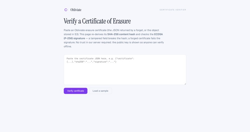 Obliviate — verifiable forgetting for AI memory – screenshot 7