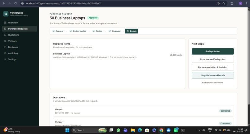 VendorLens -AI Procurement Intelligence for Small Businesses – screenshot 3