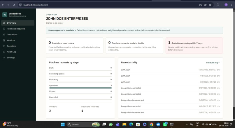 VendorLens -AI Procurement Intelligence for Small Businesses – screenshot 5