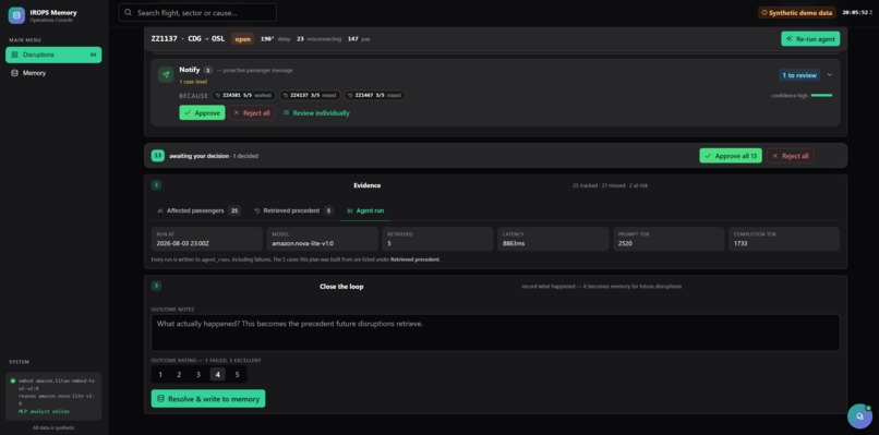IROPS Disruption Memory Agent – screenshot 2