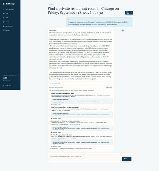 CallForage – screenshot 2
