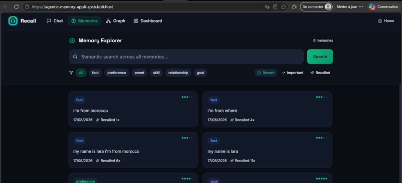 Recall – screenshot 2