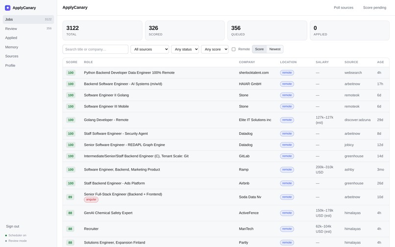 applycanary – screenshot 2