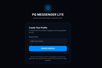 PQ Messenger Lite: Post-Quantum Secure Messaging