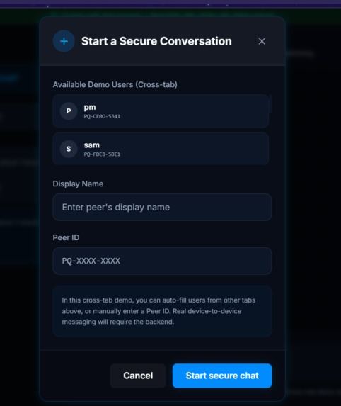 PQ Messenger Lite: Post-Quantum Secure Messaging – screenshot 3