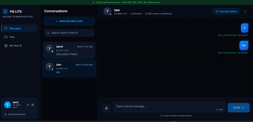 PQ Messenger Lite: Post-Quantum Secure Messaging – screenshot 4