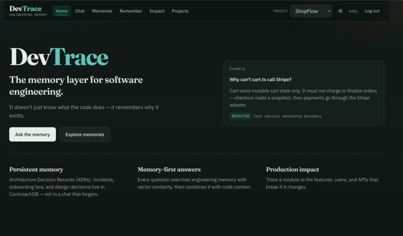 DevTrace AI – screenshot 1