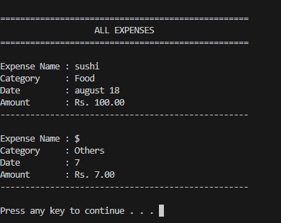 Expense Management System – screenshot 1