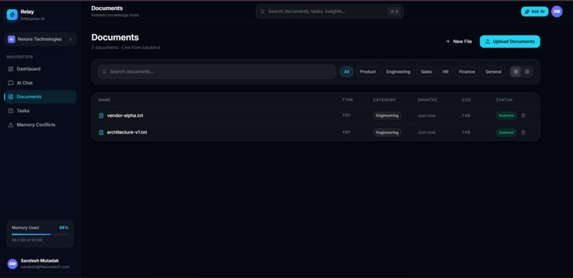 Relay-app – screenshot 1