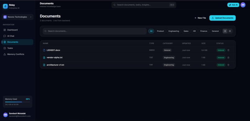 Relay-app – screenshot 2