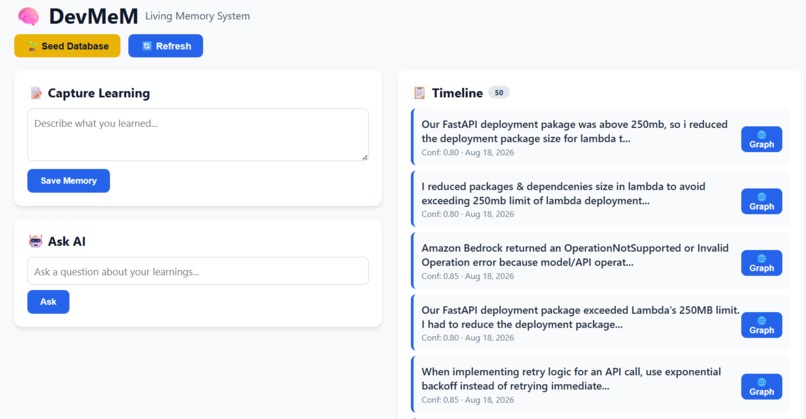 DevMeM - Living Memory for Developers – screenshot 2