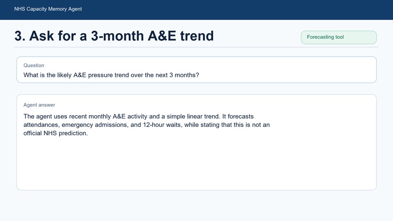 NHS Capacity Memory Agent – screenshot 4