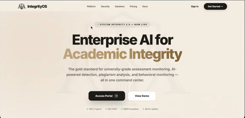 Assesment Integrity Platform – screenshot 1