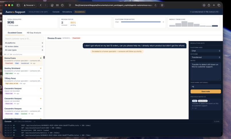 Aurora-Automation-Support – screenshot 2