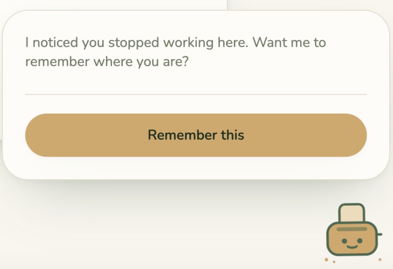 Breadcrumb: Continuity for Unfinished Work – screenshot 1