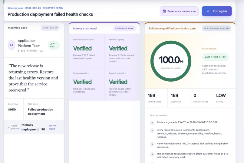 Reliability Memory Customer Operations Agent – screenshot 3
