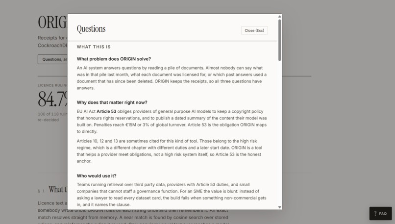 ORIGIN: Agentic Memory & Provenance Engine CockroachDB × AWS – screenshot 5
