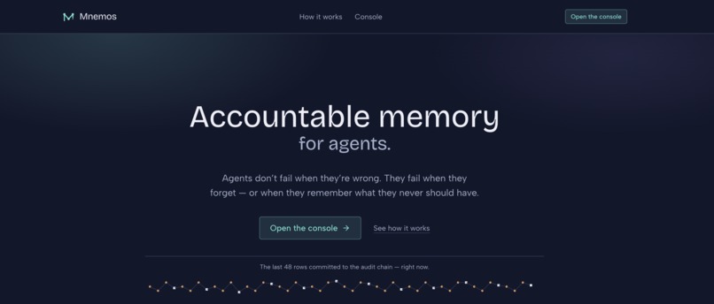 Mnemos — Accountable Memory for Agents – screenshot 1