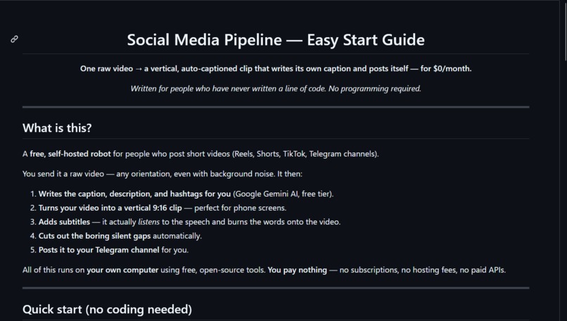 Zero-Cost Automated Social Media Pipeline – screenshot 5
