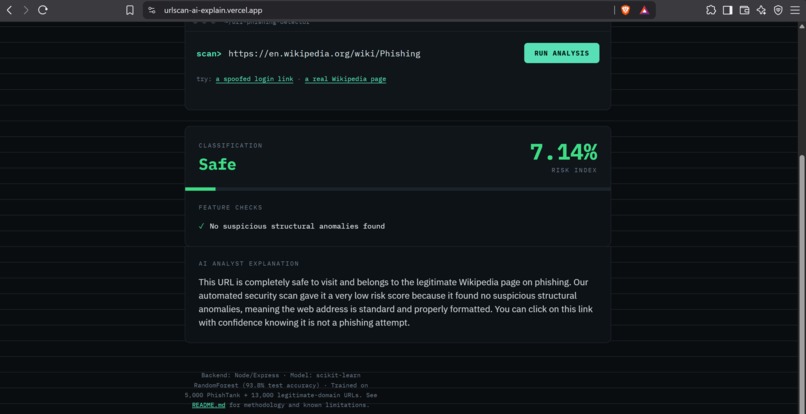 URLScan AI — Phishing Detector with an AI Explanation Layer – screenshot 3