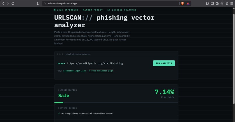 URLScan AI — Phishing Detector with an AI Explanation Layer – screenshot 4